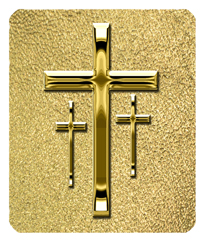 Gold 3 Crosses Shimmer Gold
